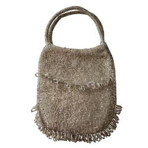 Vintage Richere Bag by Walborg Silver-Tone Hand Beaded Evening Purse